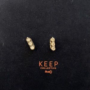 KEEP Collective sparkle trio charms in silver (set of 2)